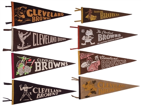 Circa 1920s-1950s Vintage Cleveland Browns/Rams Pennant Collection (16 Different)